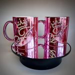 Casa si Gradina - Bucatarie si vesela - Cani si pahare - Cani si cesti - Cana personalizata cu cristale, Initiala A, Roz chrome, 200 ml - Infinity.ro