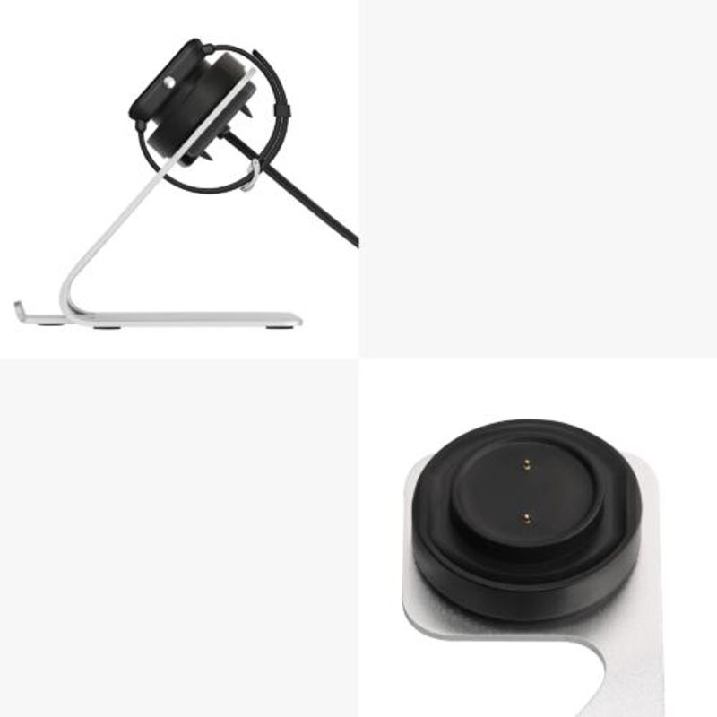 Laptop, Telefoane si Tablete - Wearables si gadgeturi - Wearables - Accesorii wearables - Docking stand pentru Huami Amazfit Bip U/Amazfit Pop Pro/Amazfit T-Rex Pro, Kwmobile, Negru/Argintiu, Metal, 58727.01 - Infinity.ro