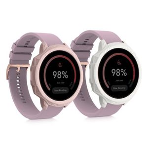 Set 2 huse pentru Fossil Gen 6 Women's Smartwatch, Kwmobile, Alb/Roz, Silicon, 59439.01