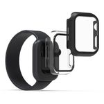Laptop, Telefoane si Tablete - Wearables si gadgeturi - Wearables - Accesorii wearables - Set 2 Huse pentru Apple Watch 7 (41mm), Kwmobile, Sticla securizata, Negru/Transparent, 56540.01 - Infinity.ro