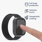 Laptop, Telefoane si Tablete - Wearables si gadgeturi - Wearables - Accesorii wearables - Set 2 Huse pentru Apple Watch 7 (41mm), Kwmobile, Sticla securizata, Negru/Transparent, 56540.01 - Infinity.ro