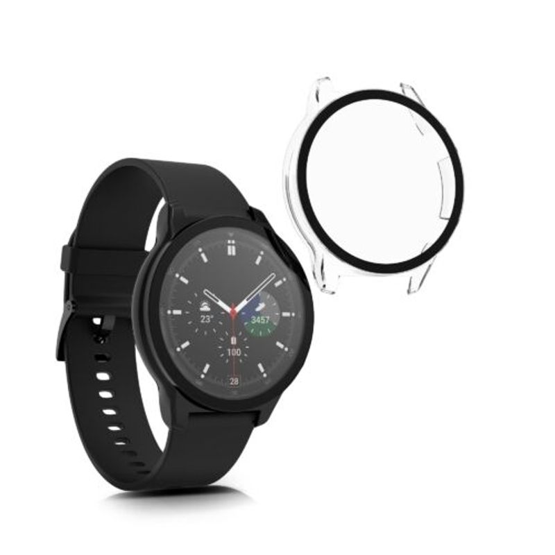 Laptop, Telefoane si Tablete - Wearables si gadgeturi - Wearables - Accesorii wearables - Set 2 huse pentru Honor Watch GS 3, Kwmobile, Negru/Transparent, Plastic, 58188.01 - Infinity.ro