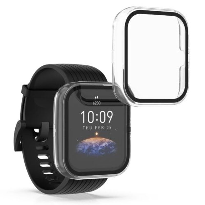 Laptop, Telefoane si Tablete - Wearables si gadgeturi - Wearables - Accesorii wearables - Set 2 huse kwmobile pentru Huami Bip 3/Bip 3 Pro, Plastic, Transparent/Negru, 59811.02 - Infinity.ro