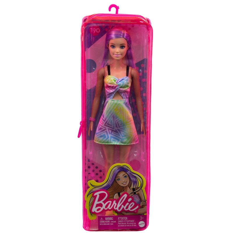 Jucarii, Copii si Bebe - Jucarii si jocuri - Papusi si accesorii - Papusi - Papusa Barbie Fashionistas blonda cu suvite mov - Infinity.ro