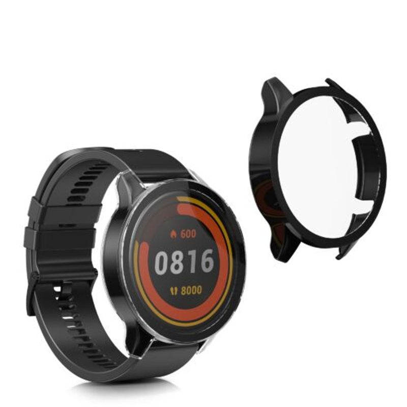 Laptop, Telefoane si Tablete - Wearables si gadgeturi - Wearables - Accesorii wearables - Set 2 huse pentru Xiaomi Mi Watch/Mi Watch Color Sport, Kwmobile, Negru/Transparent, Plastic, 58467.01 - Infinity.ro