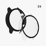Laptop, Telefoane si Tablete - Wearables si gadgeturi - Wearables - Accesorii wearables - Set 2 huse pentru Xiaomi Mi Watch/Mi Watch Color Sport, Kwmobile, Negru/Transparent, Plastic, 58467.01 - Infinity.ro