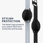 Laptop, Telefoane si Tablete/Wearables si gadgeturi/Wearables/Accesorii wearables - Rama cadran kwmobile pentru Samsung Galaxy Watch 5 Pro (45mm), Aluminiu, Negru/Gri, 60204.01 - Infinity.ro