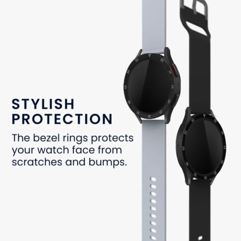 Laptop, Telefoane si Tablete/Wearables si gadgeturi/Wearables/Accesorii wearables - Rama cadran kwmobile pentru Samsung Galaxy Watch 5 Pro (45mm), Aluminiu, Negru/Gri, 60204.01 - Infinity.ro