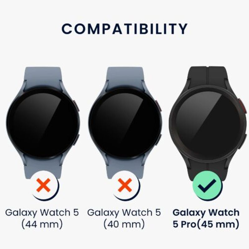 Laptop, Telefoane si Tablete/Wearables si gadgeturi/Wearables/Accesorii wearables - Rama cadran kwmobile pentru Samsung Galaxy Watch 5 Pro (45mm), Aluminiu, Negru/Gri, 60204.01 - Infinity.ro