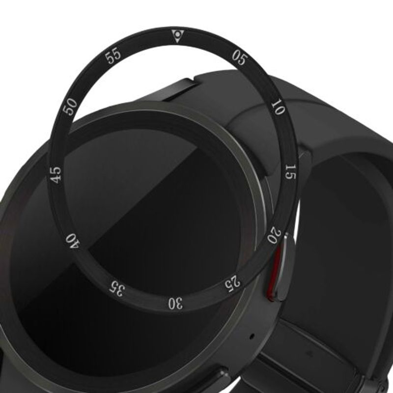 Laptop, Telefoane si Tablete/Wearables si gadgeturi/Wearables/Accesorii wearables - Rama cadran kwmobile pentru Samsung Galaxy Watch 5 Pro (45mm), Aluminiu, Negru/Gri, 60204.01 - Infinity.ro