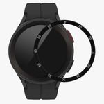 Laptop, Telefoane si Tablete/Wearables si gadgeturi/Wearables/Accesorii wearables - Rama cadran kwmobile pentru Samsung Galaxy Watch 5 Pro (45mm), Aluminiu, Negru/Gri, 60204.01 - Infinity.ro