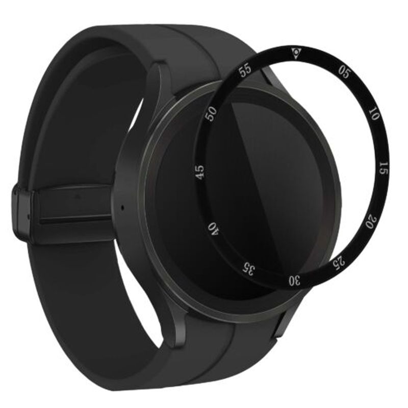 Laptop, Telefoane si Tablete/Wearables si gadgeturi/Wearables/Accesorii wearables - Rama cadran kwmobile pentru Samsung Galaxy Watch 5 Pro (45mm), Aluminiu, Negru/Gri, 60204.01 - Infinity.ro