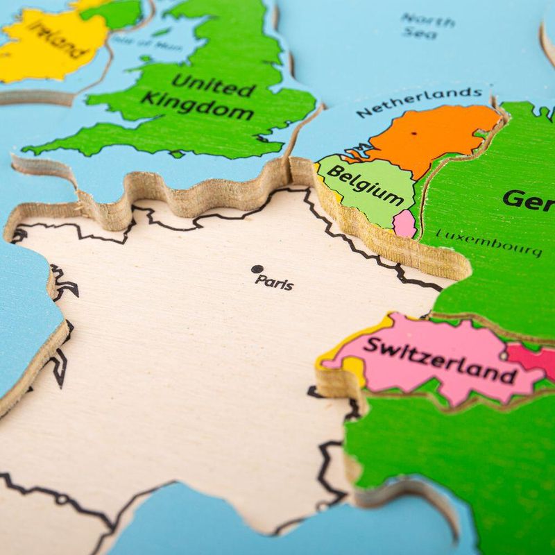 Jucarii, Copii si Bebe - Jucarii si jocuri - Jocuri si puzzle - Puzzle - Puzzle incastru harta Europei - Infinity.ro