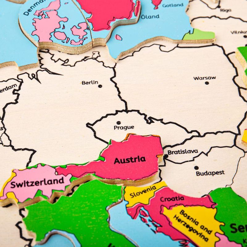 Jucarii, Copii si Bebe - Jucarii si jocuri - Jocuri si puzzle - Puzzle - Puzzle incastru harta Europei - Infinity.ro