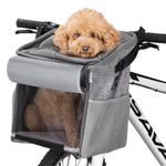 Petshop - Accesorii petshop - Culcusuri si custi - Genti si articole transport - Rucsac de transport animale de companie Navaris pentru bicicleata, Poliester, Gri, 54595.22 - Infinity.ro
