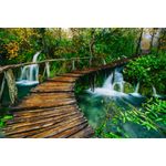 Casa si Gradina - Decoratiuni - Decoratiuni perete - Tablou canvas Pod lemn, padure, parc Plitvice 2, 75 x 50 cm - Infinity.ro