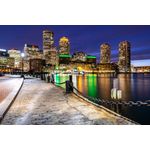 Casa si Gradina - Decoratiuni - Tablouri - Tablou canvas City 45 Boston noaptea, 75 x 50 cm - Infinity.ro