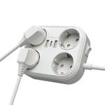 Casa si Gradina - Electrice - Accesorii electrice - Prelungitoare, triple, fise - Prelungitor 4000W max 16A cu 4 prize electrice, 2 prize USB, Type C, 1,8 m - Infinity.ro