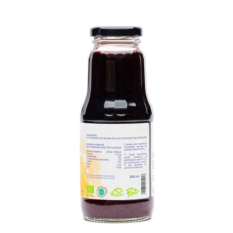 Market - Bauturi - Bauturi non-alcoolice - Bauturi necarbogazoase - Suc aronia si catina ECO, 300 ml - Infinity.ro