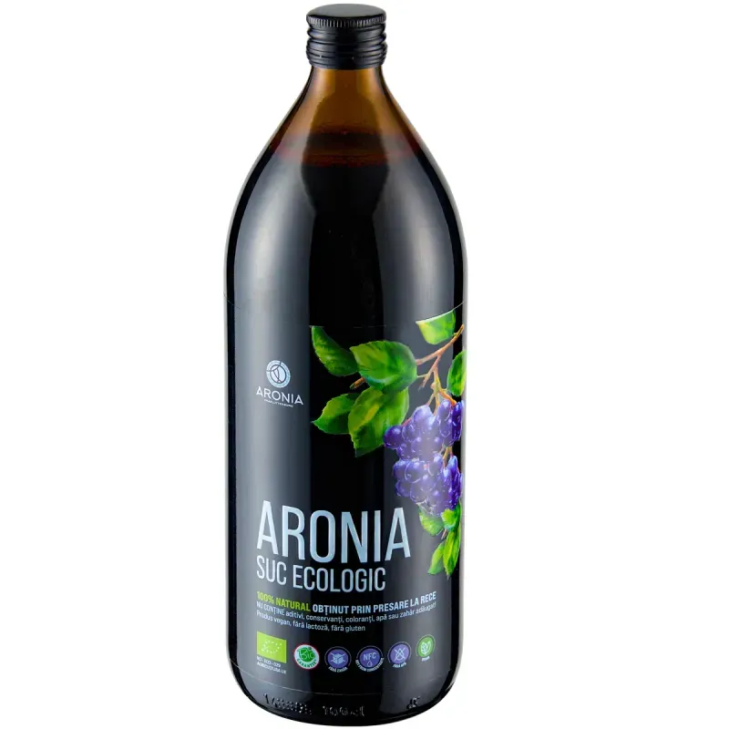 Market - Bauturi - Bauturi non-alcoolice - Bauturi necarbogazoase - Suc de aronia 100% natural ecologic - 1 l - Infinity.ro