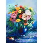 Casa si Gradina - Decoratiuni - Tablouri - Tablou canvas Flori, margarete, multicolor, pictura, buchet2, 90 x 60 cm - Infinity.ro