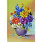 Casa si Gradina - Decoratiuni - Tablouri - Tablou canvas Flori, margarete, multicolor, pictura, buchet, 75 x 50 cm - Infinity.ro