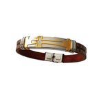 Fashion, accesorii si bijuterii - Femei - Bijuterii femei - Bratari femei - Bratara din piele ecologica, Cruce, inox, A4B104 - Infinity.ro