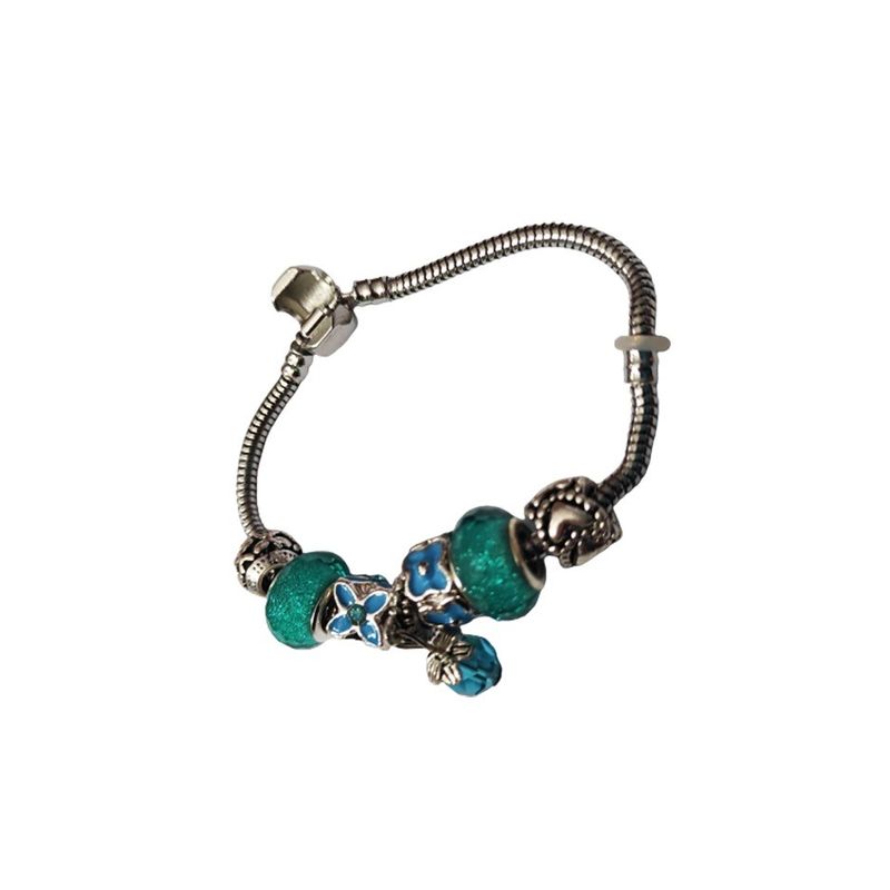 Fashion, accesorii si bijuterii - Femei - Bijuterii femei - Bratari femei - Bratara fantezie, cu talismane turcoaz, Diamant, A4B29 - Infinity.ro