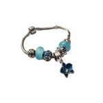 Fashion, accesorii si bijuterii - Femei - Bijuterii femei - Bratari femei - Bratara fantezie, cu talismane albastre, flori, A4B30 - Infinity.ro