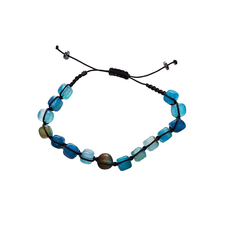 Fashion, accesorii si bijuterii - Femei - Bijuterii femei - Bratari femei - Bratara cu snur ajustabil, Blue Stone, A4B133 - Infinity.ro