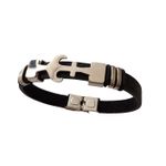 Fashion, accesorii si bijuterii - Femei - Bijuterii femei - Bratari femei - Bratara din piele ecologica, ancora, inox, A4B85 - Infinity.ro