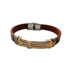 Fashion, accesorii si bijuterii - Femei - Bijuterii femei - Bratari femei - Bratara din piele ecologica, Cruce, inox, A4B107 - Infinity.ro