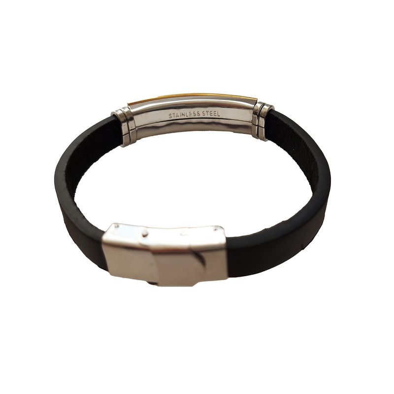 Fashion, accesorii si bijuterii - Femei - Bijuterii femei - Bratari femei - Bratara din piele ecologica, Cruce, inox, A4B101 - Infinity.ro