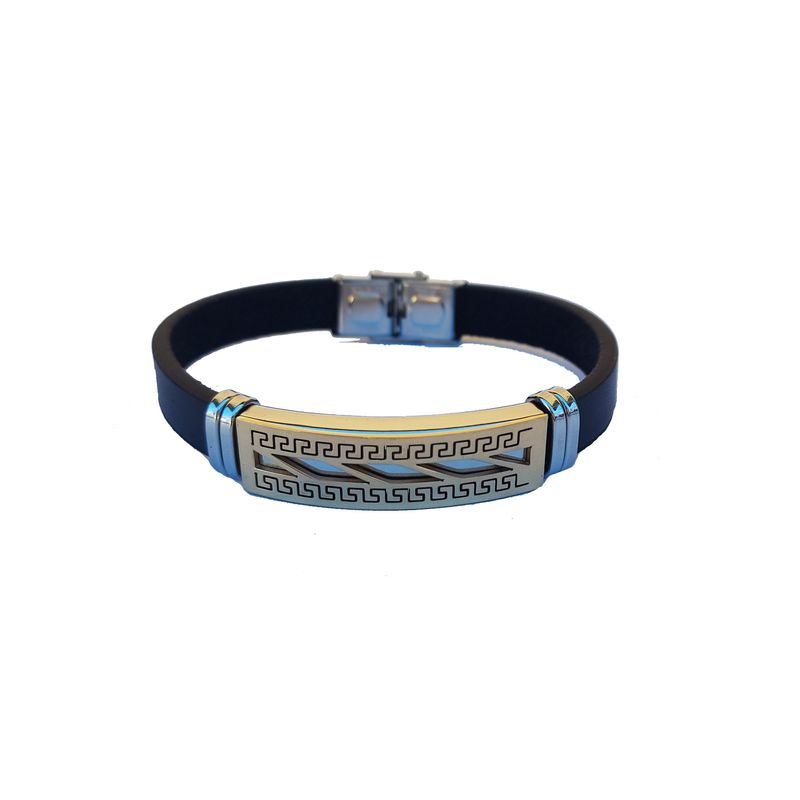 Fashion, accesorii si bijuterii - Femei - Bijuterii femei - Bratari femei - Bratara din piele ecologica, inox, A4B39 - Infinity.ro