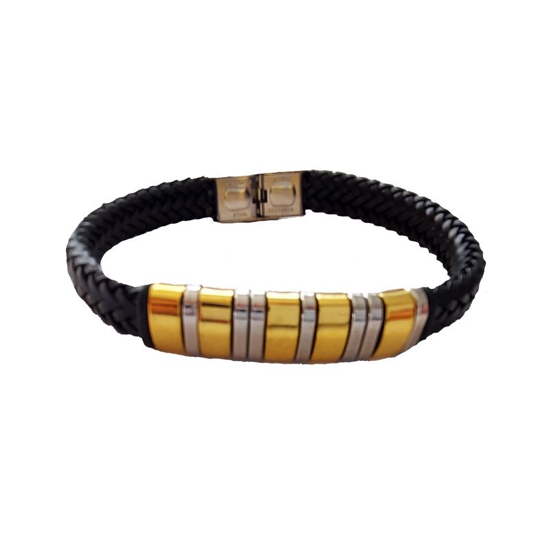 Fashion, accesorii si bijuterii - Femei - Bijuterii femei - Bratari femei - Bratara din piele ecologica, inox, A4B45 - Infinity.ro