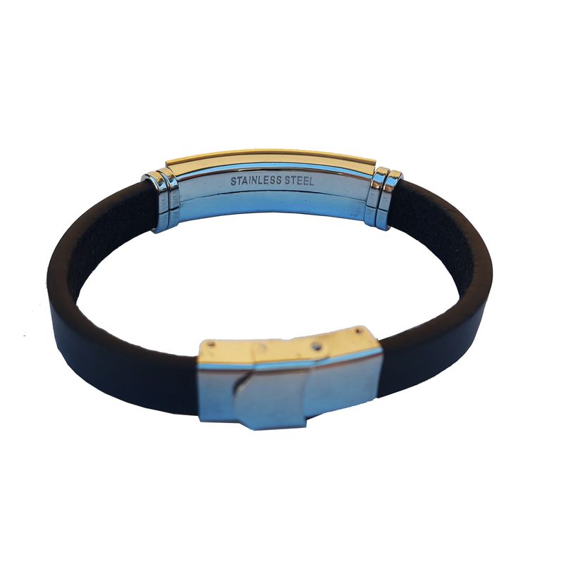 Fashion, accesorii si bijuterii - Femei - Bijuterii femei - Bratari femei - Bratara din piele ecologica, inox, A4B42 - Infinity.ro