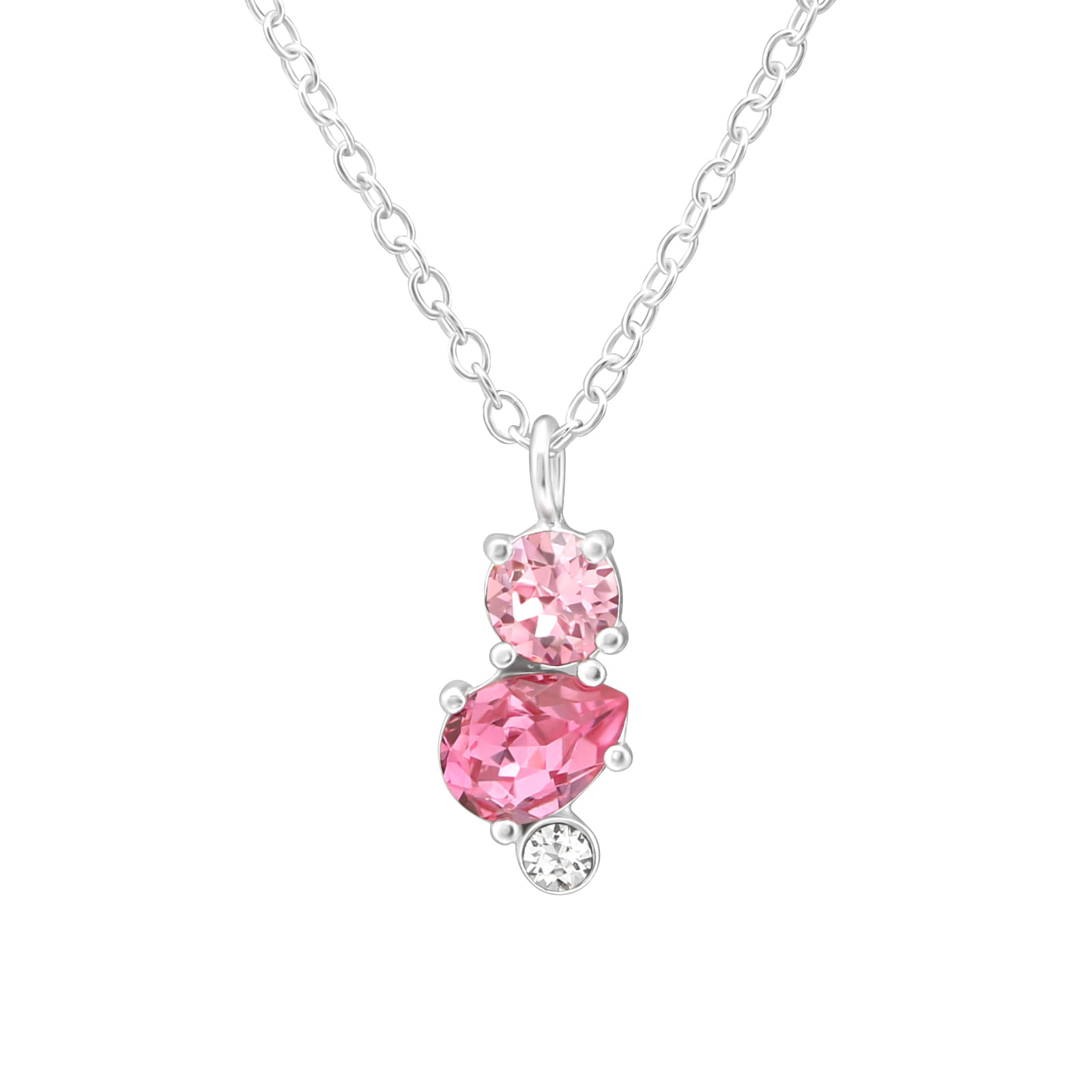 Colier din argint cu cristale Swarovski, Pandantiv Geometric, A4S38436