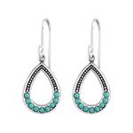 Fashion, accesorii si bijuterii - Femei - Bijuterii femei - Cercei femei - Cercei argint, Para Green Turquoise, BV36529 - Infinity.ro