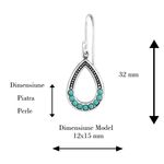 Fashion, accesorii si bijuterii - Femei - Bijuterii femei - Cercei femei - Cercei argint, Para Green Turquoise, BV36529 - Infinity.ro