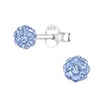 Fashion, accesorii si bijuterii - Femei - Bijuterii femei - Cercei femei - Cercei argint, in forma de minge cu cristale Light Sapphire, BV39278-5 - Infinity.ro
