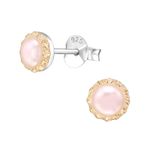 Fashion, accesorii si bijuterii - Femei - Bijuterii femei - Cercei femei - Cercei argint, rotund cu cristale Swarovski Rose, A4S39427 - Infinity.ro