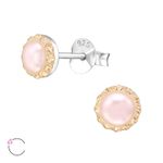 Fashion, accesorii si bijuterii - Femei - Bijuterii femei - Cercei femei - Cercei argint, rotund cu cristale Swarovski Rose, A4S39427 - Infinity.ro
