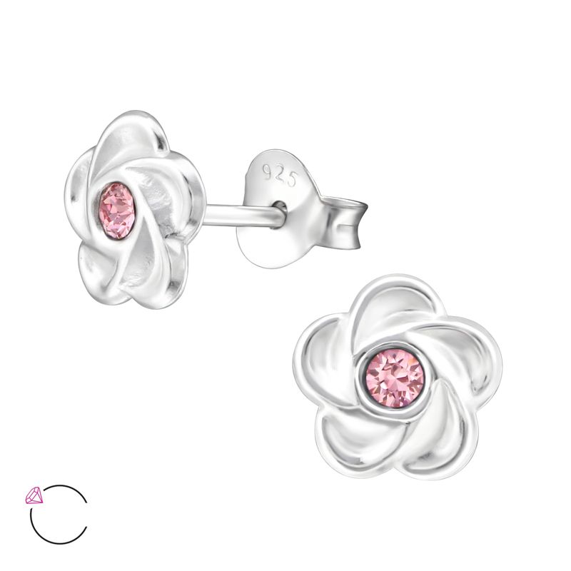 Fashion, accesorii si bijuterii - Femei - Bijuterii femei - Cercei femei - Cercei argint, floare cu cristale Swarovski Light Rose, A4S32771-2 - Infinity.ro