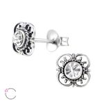 Fashion, accesorii si bijuterii - Femei - Bijuterii femei - Cercei femei - Cercei argint, floare de la Bali cu cristale Swarovski White, A4S30073-1 - Infinity.ro