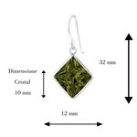 Fashion, accesorii si bijuterii - Femei - Bijuterii femei - Cercei femei - Cercei argint, rotund, cristale Olivine, A4S23459-1 - Infinity.ro