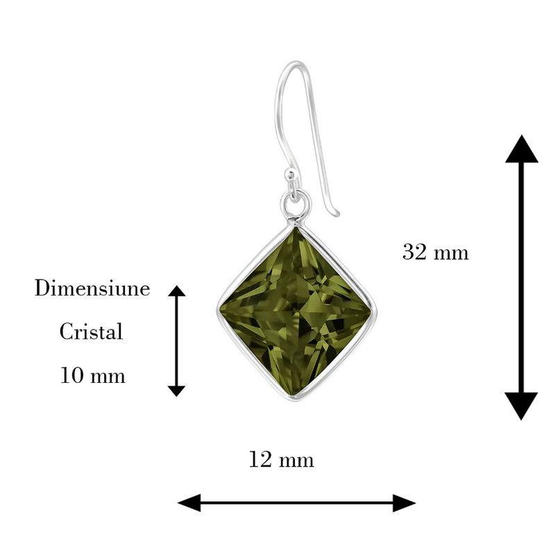 Fashion, accesorii si bijuterii - Femei - Bijuterii femei - Cercei femei - Cercei argint, rotund, cristale Olivine, A4S23459-1 - Infinity.ro