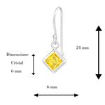 Fashion, accesorii si bijuterii - Femei - Bijuterii femei - Cercei femei - Cercei argint, inima, cristale Yellow, A4S23942 - Infinity.ro