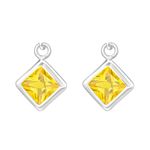 Fashion, accesorii si bijuterii - Femei - Bijuterii femei - Cercei femei - Cercei argint, inima, cristale Yellow, A4S23942 - Infinity.ro