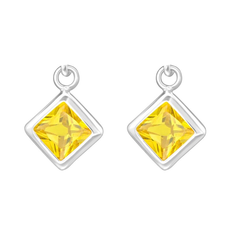 Fashion, accesorii si bijuterii - Femei - Bijuterii femei - Cercei femei - Cercei argint, inima, cristale Yellow, A4S23942 - Infinity.ro