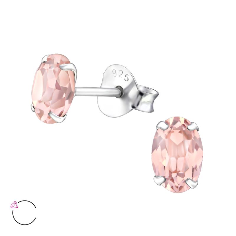 Fashion, accesorii si bijuterii - Femei - Bijuterii femei - Cercei femei - Cercei argint, oval cu cristale Swarovski Vintage Rose, A4S27749 - Infinity.ro